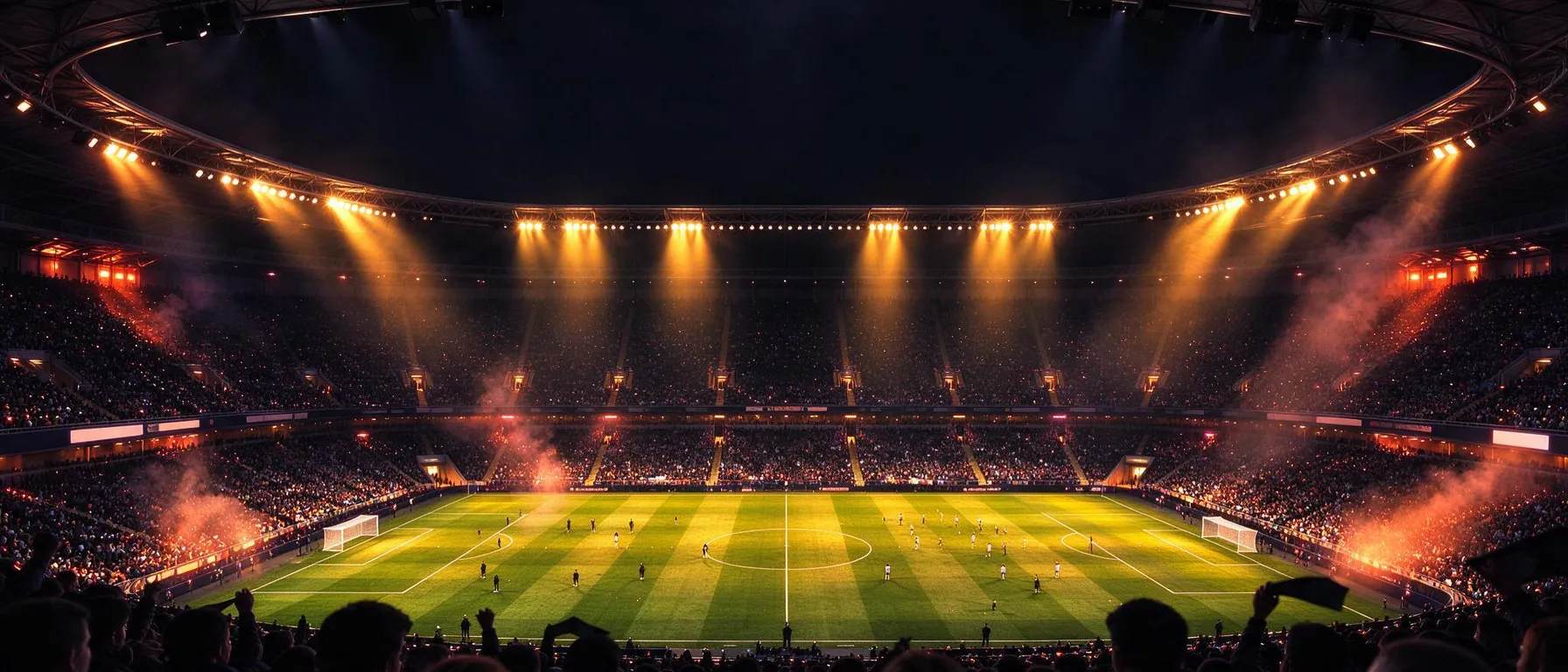 Full-bleed atmospheric backdrop behind the welcome-offer copy: a casino table, live studio or prize scene with quiet, low-detail areas so headline text stays readable; never slot machines or reels. For sportsbook or sports pages choose the matching sport preset (an empty arena, court or rink).